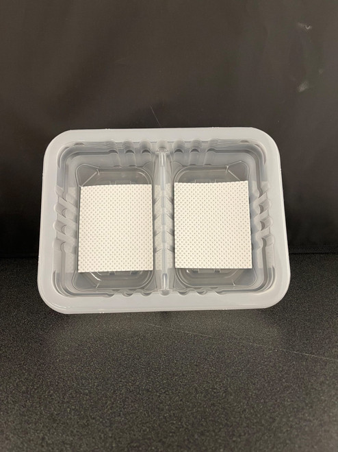 Meat Pad & Tray 8.75X6.72X2 IN 2 Compartment PP Clear Rectangle 3850/Pallet