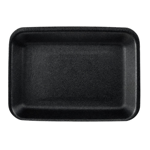 8PN Meat Tray 10X8X1.02 IN Polystyrene Foam Deep Black Rectangle 200/Bundle