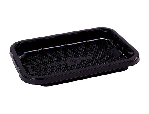 2D Meat Tray 8.25X5.75X1 IN PET Black 300/Case