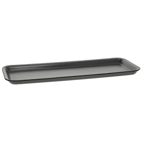 7S Meat Tray 14.625X5.625X0.67 IN Polystyrene Foam Black Rectangle 250/Case