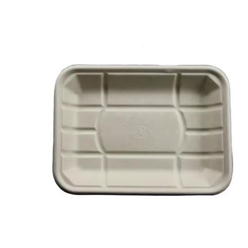 4D Tray 8.3X4.5X0.6 IN 1 Compartment Pulp Fiber Kraft Rectangle 250/Case