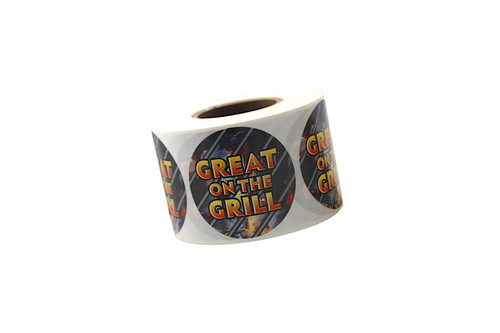 Great On The Grill Meat Grilling Label 2 IN Circle 4 Color Process 500 Count/Roll 25 Rolls/Case 12500 Count/Case
