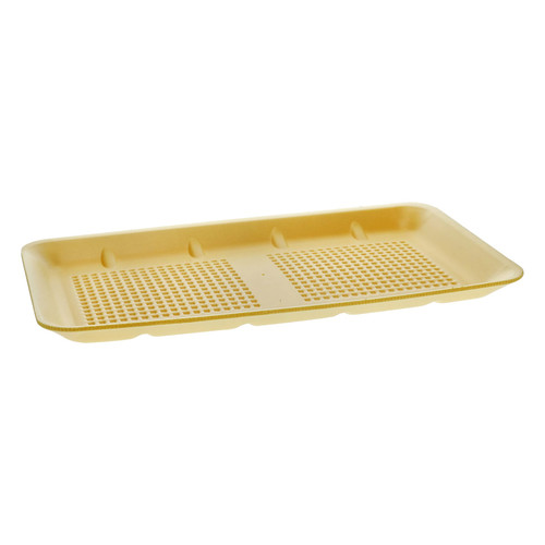 25SH Supermarket Tray 14.9X8X1 IN Polystyrene Foam Yellow Rectangle Heavy Family Pack 250/Case