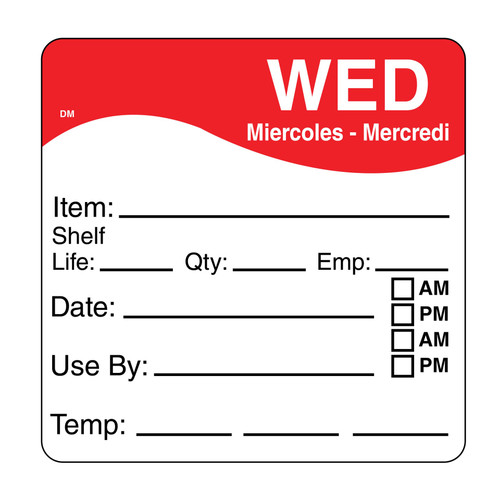 Wednesday Label 2.5X2.5 IN 125/Roll