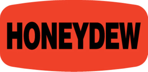 Honeydew Label 0.625X1.25 IN Black Fluorescent Red Short Oval 1000 Count/Roll 50 Rolls/Case 50000 Count/Case