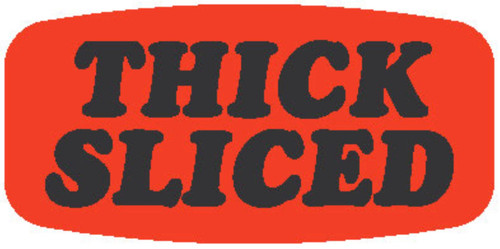 Thick Sliced Label 0.625X1.25 IN Black Fluorescent Red Short Oval 1000 Count/Roll 50 Rolls/Case 50000 Count/Case