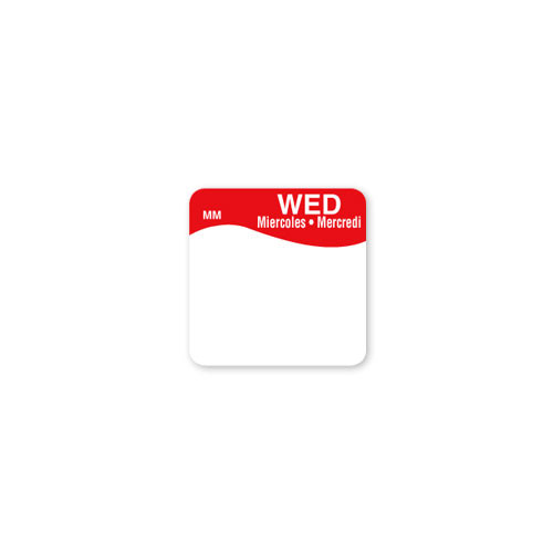 MoveMark® Blank Label 1X1 IN Wednesday Adhesive Removable 1000/Roll