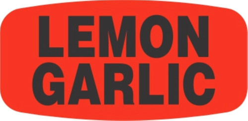 Lemon Garlic Label 0.625X1.25 IN Black Fluorescent Red Short Oval 1000 Count/Roll 50 Rolls/Case 50000 Count/Case
