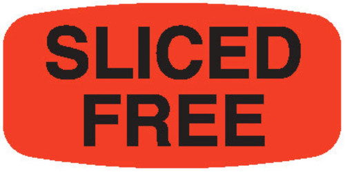 Sliced Free Label 0.625X1.25 IN Black Fluorescent Red Short Oval 1000 Count/Roll 50 Rolls/Case 50000 Count/Case