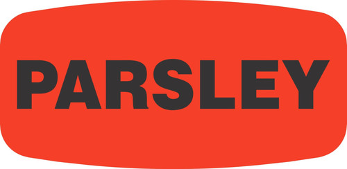 Parsley Label 0.625X1.25 IN Black Fluorescent Red Short Oval 1000 Count/Roll 50 Rolls/Case 50000 Count/Case