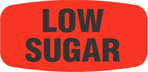 Low Sugar Label 0.625X1.25 IN Black Fluorescent Red Short Oval 1000 Count/Roll 50 Rolls/Case 50000 Count/Case
