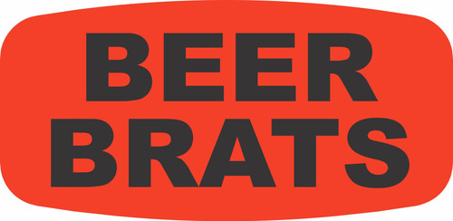 Beer Brats Label Dayglo 1000/Roll