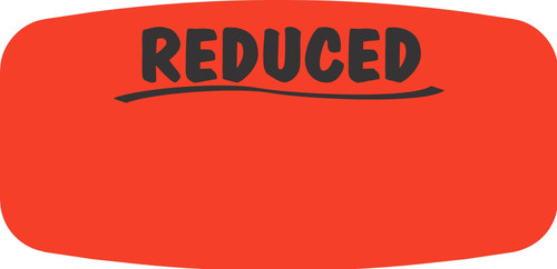Reduced Write In Label 0.625X1.25 IN Black Fluorescent Red Short Oval Write On 1000 Count/Roll 50 Rolls/Case