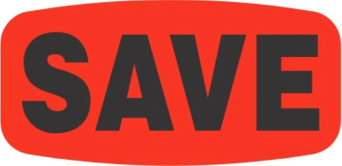 Save Label 0.625X1.25 IN Black Fluorescent Red Short Oval 1000 Count/Roll 50 Rolls/Case 50000 Count/Case