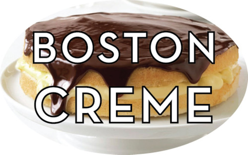 Boston Creme Bakery Flavor Label 1.25X2 IN Oval 4 Color Process 500 Count/Roll 5 Rolls/Sleeve