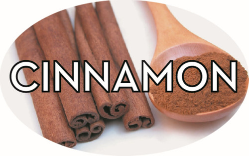 Cinnamon Bakery Flavor Label 1.25X2 IN Oval 4 Color Process 500 Count/Roll 20 Rolls/Case 10000 Count/Case