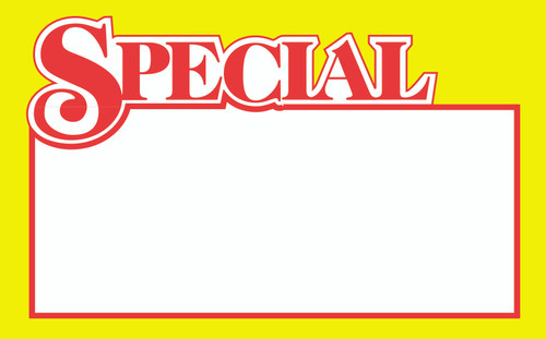 Special Sign 3.5X5.5 IN Yellow Red 100/Pack