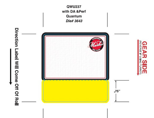 Quantum QWU237 Market Deli/Produce Label 2.37 IN with .75 IN Bottom DA 16/Case