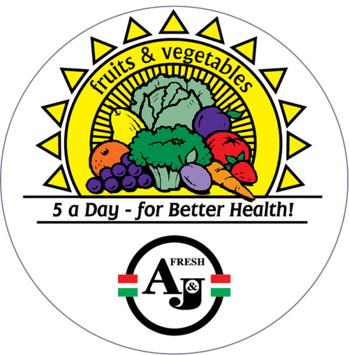 5 A Day Fruit & Vegetable Label Round 500/Roll