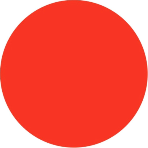 Blank Promo Write In Label 1.25 IN Black Fluorescent Red Circle 1000 Count/Roll 50 Rolls/Case 50000 Count/Case
