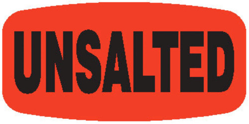 Unsalted Label 0.625X1.25 IN Black Fluorescent Red Short Oval 1000 Count/Roll 50 Rolls/Case 50000 Count/Case