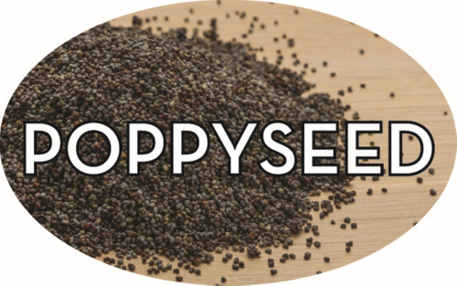 Poppyseed Bakery Flavor Label 1.25X2 IN Oval 4 Color Process 500 Count/Roll 5 Rolls/Sleeve