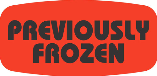 Previously Frozen Label Black Fluorescent Red Short Oval Dayglo 1000 Count/Roll 50 Rolls/Case 50000 Count/Case