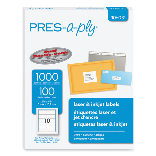 Label 4X2 IN White Laser / Inkjet 1000/Box