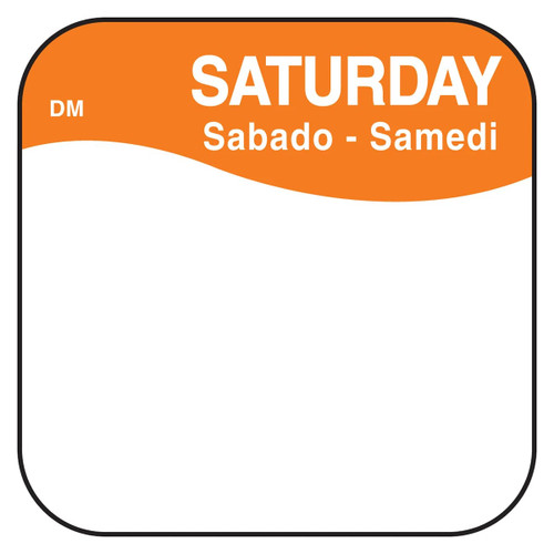 DissolveMark® Saturday Label 0.75X0.75 IN Day of the Week 1000/Roll