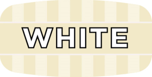 White Bakery Flavor Label 0.625X1.25 IN 4 Color Process UV 1000 Count/Roll 50 Rolls/Case 50000 Count/Case