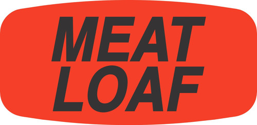 Meat Loaf Label Black Fluorescent Red Short Oval Dayglo 1000 Count/Roll 50 Rolls/Case 50000 Count/Case
