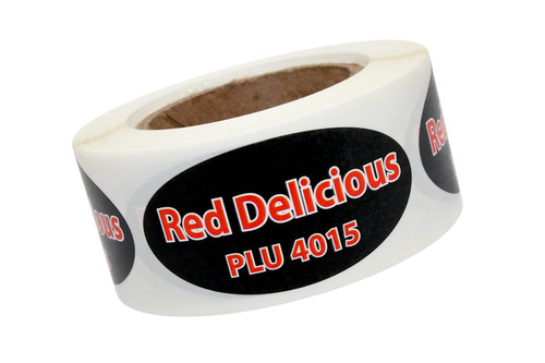 Red Delicious Label 2.63X2.63 IN Red Black Oval 250 Count/Roll 50 Rolls/Case 12500 Count/Case