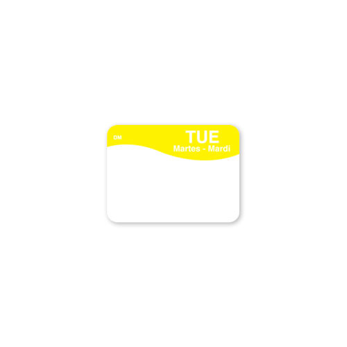 Tuesday Label 1X1 IN Dissolvable Trilingual 1000/Roll