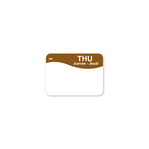 Thursday Label 1X1 IN Dissolvable Trilingual 1000/Roll