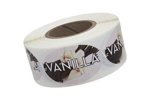 Vanilla Bakery Flavor Label 1.25X2 IN Oval 4 Color Process 500 Count/Roll 5 Rolls/Sleeve