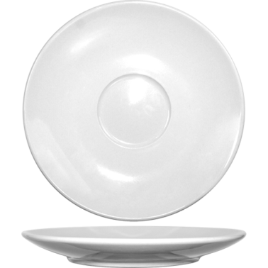 Dover™ Cappuccino Saucer 6.5 IN Porcelain European White Round Rolled Edge 36/Case
