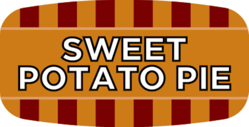 Sweet Potato Pie Bakery Flavor Label 0.625X1.25 IN Oval 4 Color Process UV 1000 Count/Roll 50 Rolls/Case