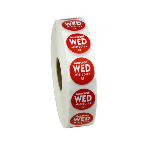 Wednesday Label 0.75 IN Round Permanent Dot 2000/Roll