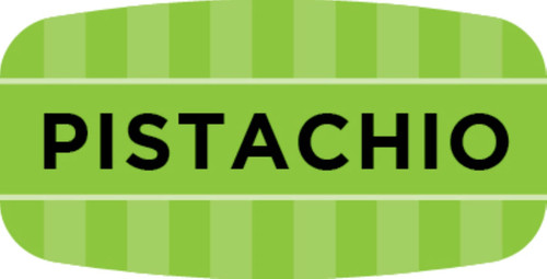 Pistachio Bakery Flavor Label 0.625X1.25 IN Oval 4 Color Process UV 1000 Count/Roll 50 Rolls/Case 50000 Count/Case