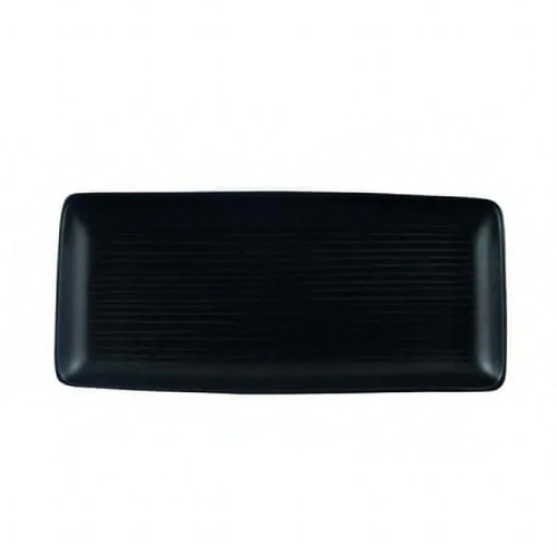 Dudson Evo Jet Collection Tray 14X6.5 IN Stoneware Black Rectangle 8/Case