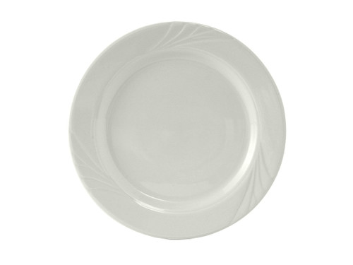 Sonoma Plate 9 IN China Porcelain White Round Rolled Edge Fully Vitrified Embossed 24/Case