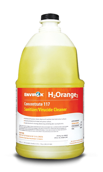 Fresh Orange Cleaner & Sanitizer Degreaser 1 GAL Neutral Virucidal Concentrate 4 Count/Case