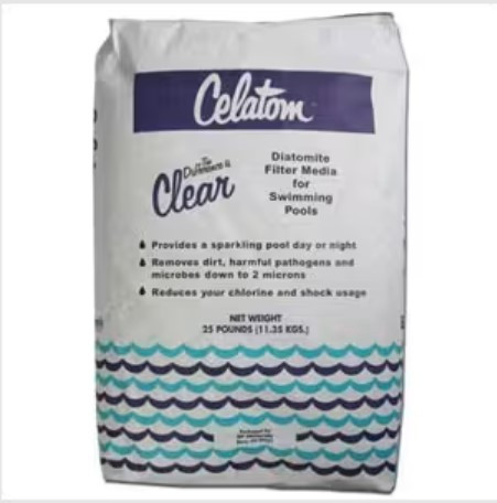 DE Diatomaceous Earth Diatomite Filter Media 25 LB Swimming Pools Powder 1/Bag