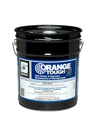 Orange Tough® 15 Orange Cleaner & Degreaser 5 GAL Multi Surface Alkaline RTU D-Limonene 1/Pail
