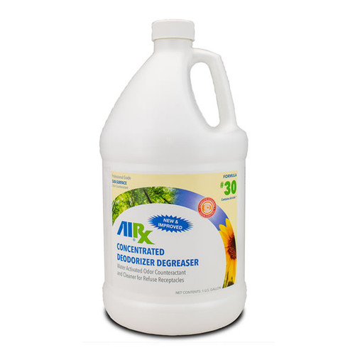 AirX® RX 30 Deodorizer Degreaser 1 GAL Compactors Dumpsters Liquid Concentrate Heavy Duty 4/Case