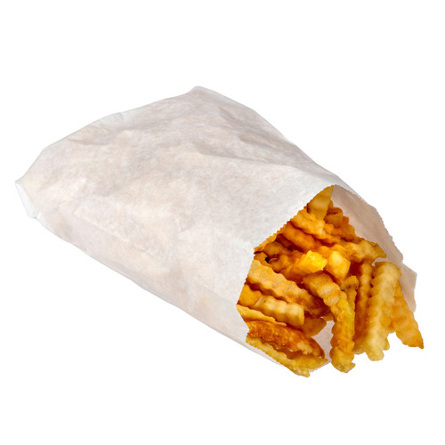 French Fry Bag 5.5X1X8 IN Paper White Plain 5000/Case