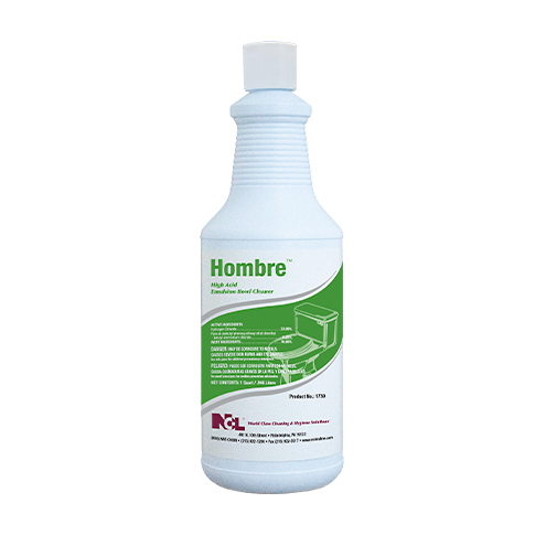 HOMBRE Toilet Bowl Cleaner 4X4X9.5 IN 32 FLOZ Heavy Duty RTU Hydrochloric Acid 12/Case
