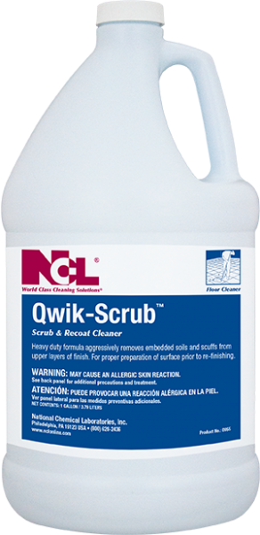 QWIK-SCRUB Floor Cleaner 1 GAL Heavy Duty 4/Case