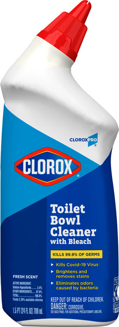 Clorox® Floral Fresh Scent Toilet Bowl Cleaner Deodorizer 24 FLOZ Multi Surface RTU Bleach 12/Case