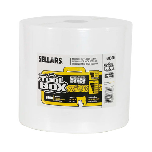Waterweave T600 Wipe 13.38X13.38X12.38 IN Medium Duty Hydroentangled White Jumbo Roll 1100 Sheets/Roll